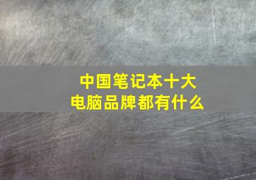 中国笔记本十大电脑品牌都有什么