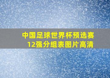 中国足球世界杯预选赛12强分组表图片高清