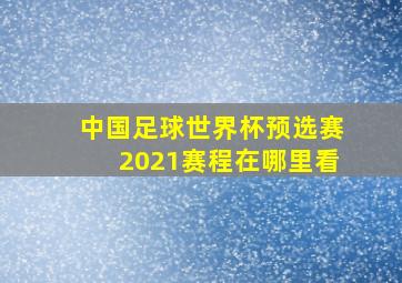 中国足球世界杯预选赛2021赛程在哪里看