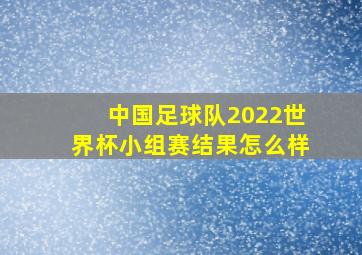 中国足球队2022世界杯小组赛结果怎么样