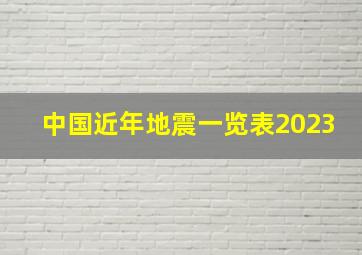 中国近年地震一览表2023