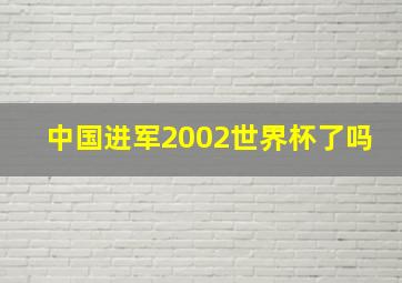 中国进军2002世界杯了吗