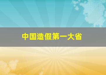 中国造假第一大省