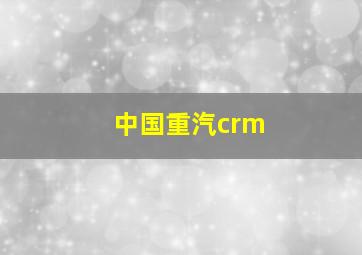 中国重汽crm