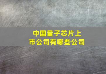 中国量子芯片上市公司有哪些公司