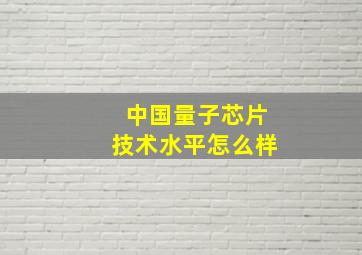 中国量子芯片技术水平怎么样