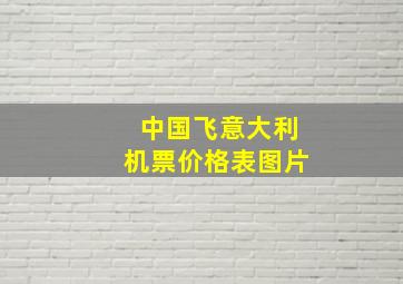 中国飞意大利机票价格表图片