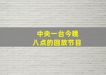 中央一台今晚八点的回放节目