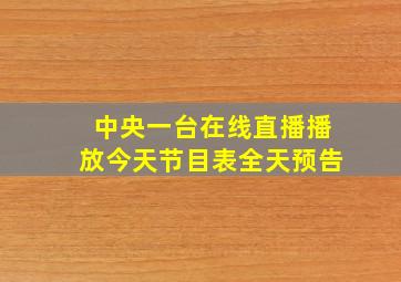 中央一台在线直播播放今天节目表全天预告