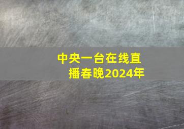 中央一台在线直播春晚2024年