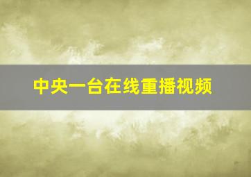 中央一台在线重播视频