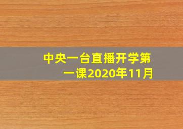 中央一台直播开学第一课2020年11月