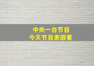 中央一台节目今天节目表回看