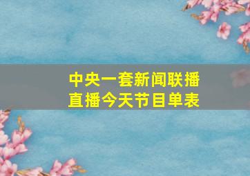 中央一套新闻联播直播今天节目单表