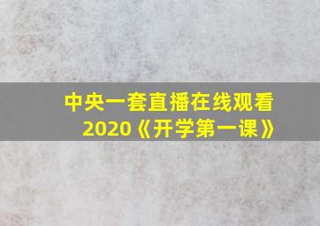 中央一套直播在线观看2020《开学第一课》