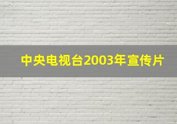 中央电视台2003年宣传片