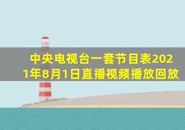 中央电视台一套节目表2021年8月1日直播视频播放回放