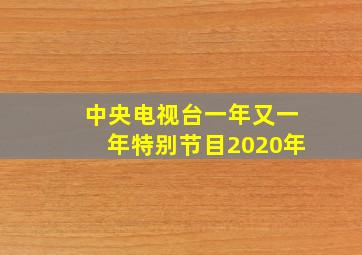 中央电视台一年又一年特别节目2020年