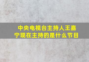 中央电视台主持人王嘉宁现在主持的是什么节目