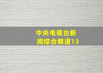 中央电视台新闻综合频道13