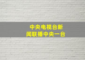 中央电视台新闻联播中央一台