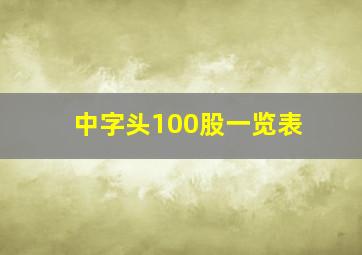 中字头100股一览表