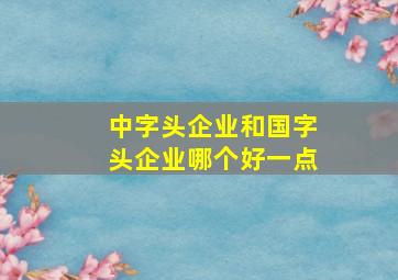 中字头企业和国字头企业哪个好一点