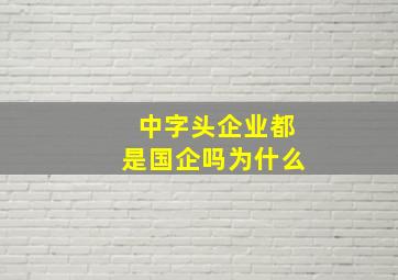 中字头企业都是国企吗为什么