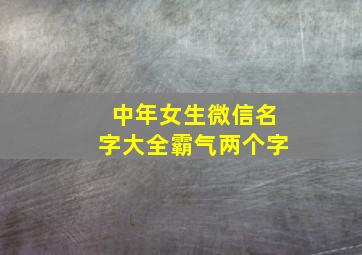 中年女生微信名字大全霸气两个字