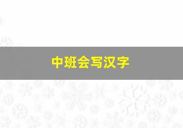 中班会写汉字