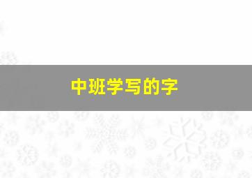 中班学写的字