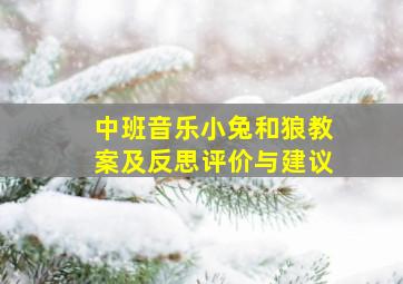 中班音乐小兔和狼教案及反思评价与建议