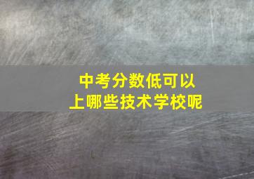 中考分数低可以上哪些技术学校呢