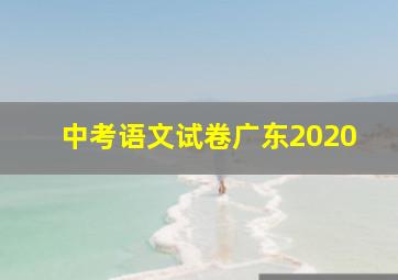 中考语文试卷广东2020