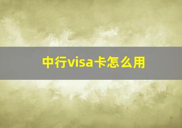 中行visa卡怎么用