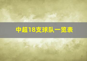 中超18支球队一览表