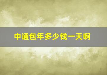 中通包年多少钱一天啊