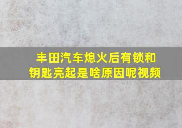 丰田汽车熄火后有锁和钥匙亮起是啥原因呢视频