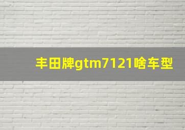 丰田牌gtm7121啥车型