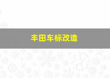 丰田车标改造