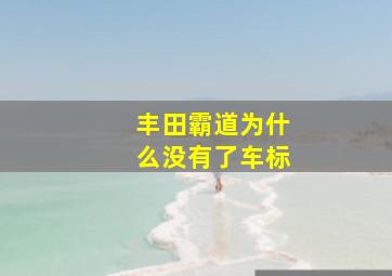 丰田霸道为什么没有了车标