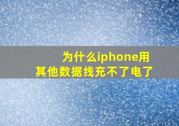 为什么iphone用其他数据线充不了电了