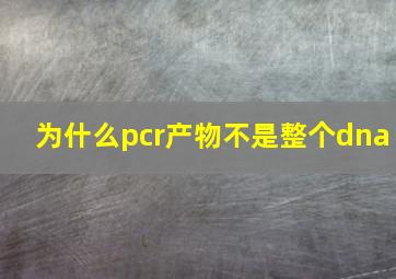 为什么pcr产物不是整个dna