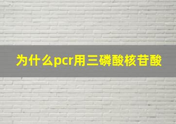 为什么pcr用三磷酸核苷酸