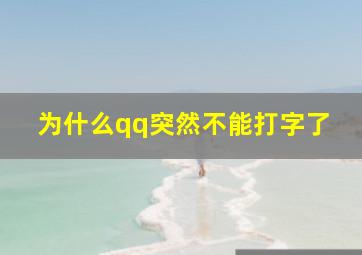 为什么qq突然不能打字了