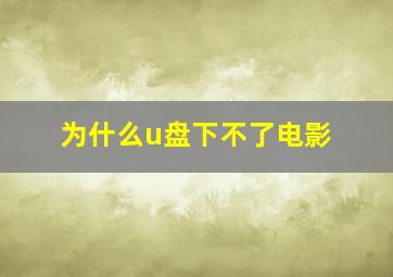 为什么u盘下不了电影