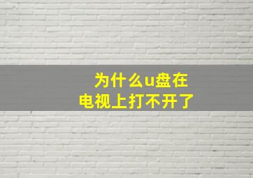 为什么u盘在电视上打不开了