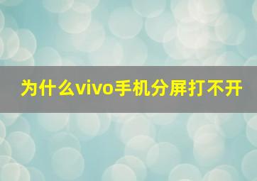 为什么vivo手机分屏打不开