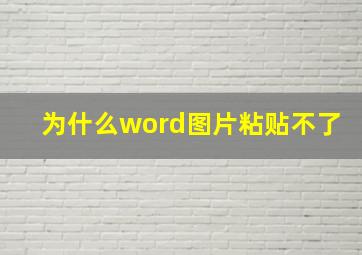 为什么word图片粘贴不了