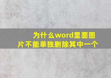 为什么word里面图片不能单独删除其中一个